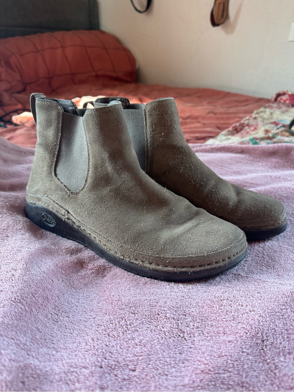 Chaco Suede Chelsea Ankle Boots in Brown
